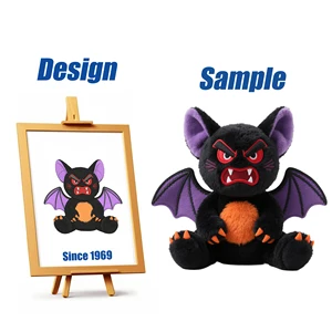 Shengye CPC ASTM Halloween Gift Plush Animal Toy Angry Animal Bat Stuffed Plush Keychain Bat Plush Toys Horror Expression