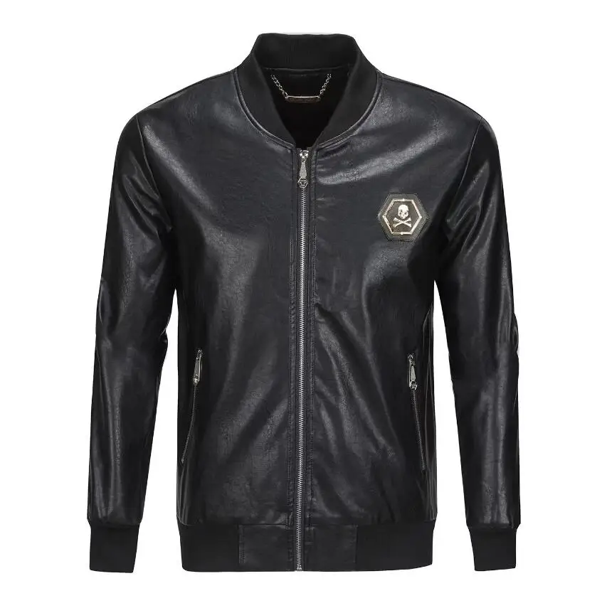 leather  leather jacket Customized design of the best winter men's slim fit leather jacket