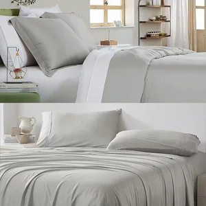 Breathable Fabric Luxury Silky Tencel Duvet Cover Set 100% Eucalyptus Lyocell Tencel 4 Pcs Bedding Sheet Set for Home Hotel