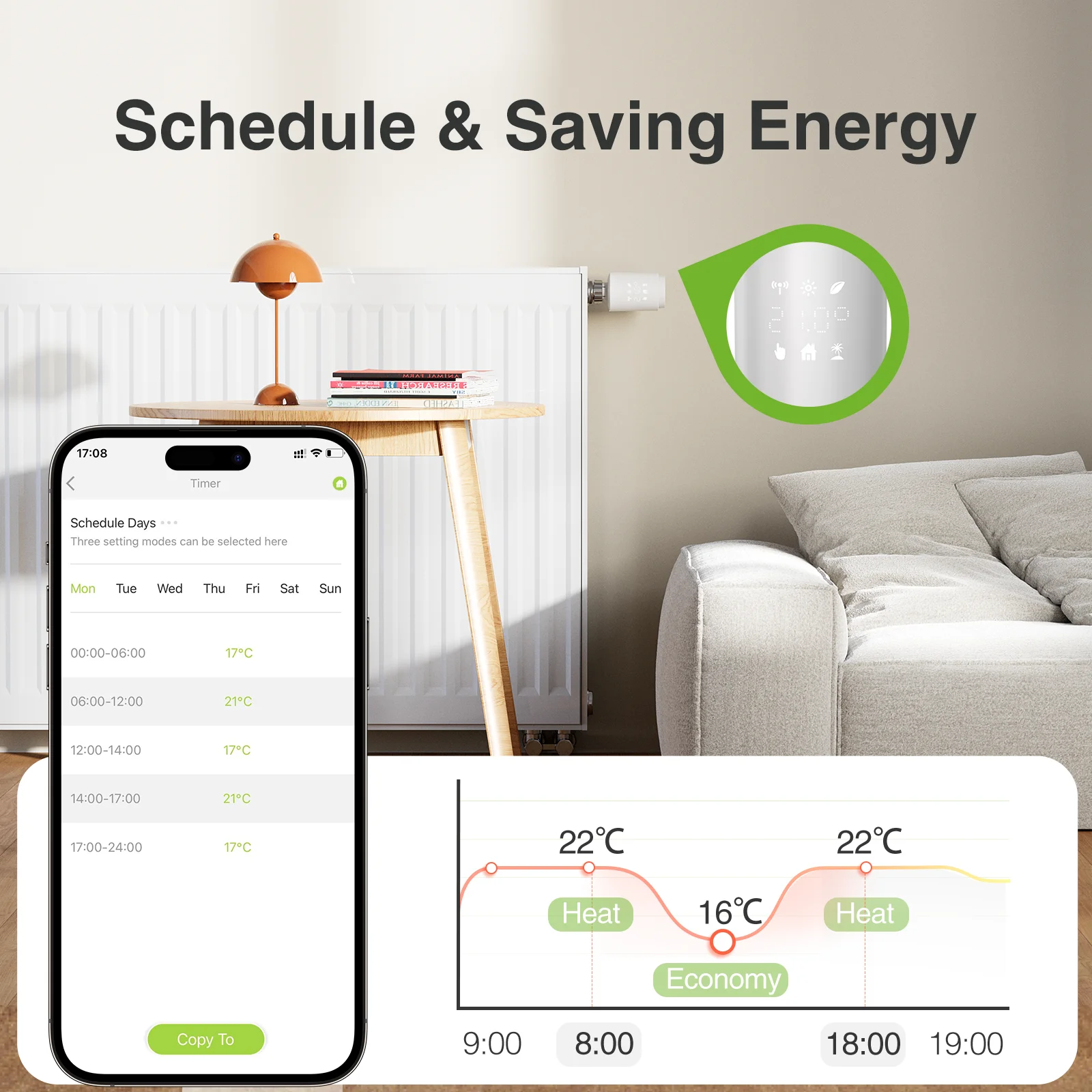 Gosund Tuya Smart Radiator Actuator Thermostat Trv Programmable Thermostatic Valve Wifi App