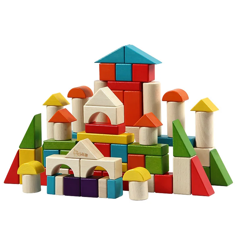 Wooden Building Blocks Kids Educational Toy 2023 Construction Building ...