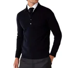 Men Polo Shirts Pure Cashmere 2021 Trending Style Wool Cashmere Button Polo Shirt Sweater