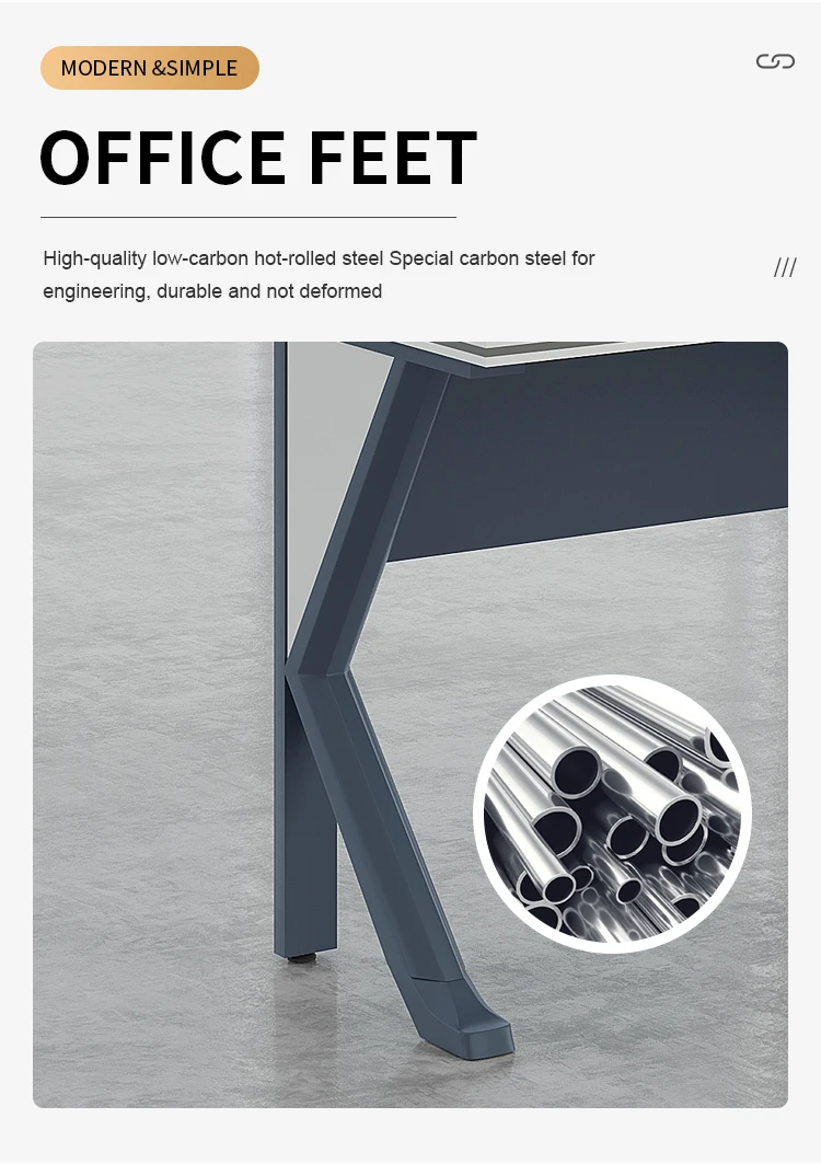 Curved Black Executive Office Desk with Tempered Glass - Modern Semi ...