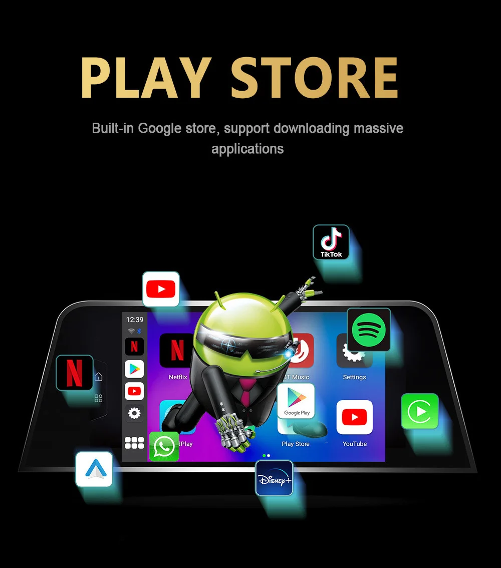 Wooboobox Youtube Netflix Android System Car Box With  Portable Wireless Android Auto Carplay Android Ai Box