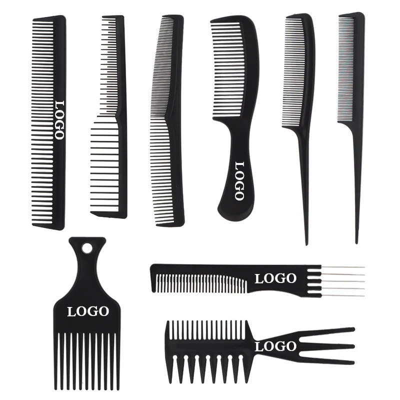Оптовая Продажа с фабрики Высококачественная расческа для волос пластиковая Антистатическая Расческа стрижки черная сгущенная