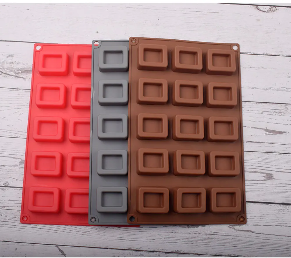 15-Grid Square Silicone Oven Mold for Cake Cookie Chocolate & Candy Baking High Temperature Resistant DIY Baking Tools supplier