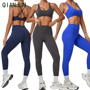Wholesale Yoga Fitness Wear Outdoor Running Exercise Yoga Set 2-Piece Set Adjustable Shoulder Straps Yoga Bra Yoga Set