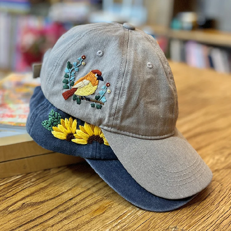 Diy Handmaking Embroidery Cross-stitch Hat Set Baseball Cap Gift Style  Baseball Hat Non-finished Happyquality