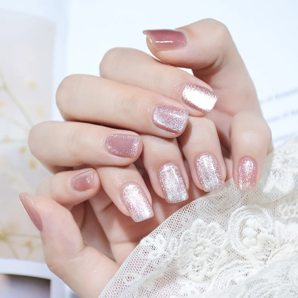 Hot Popular Reflective Holographic Cat Eye Gel Polish Spar Rhinestone