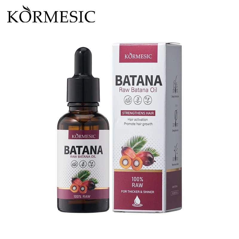KORMESIC 30ml Private Label Wholesale Smoothing Anti-frizz Strengthen Hair Organic Hair Growth Raw Batana Hair Oil