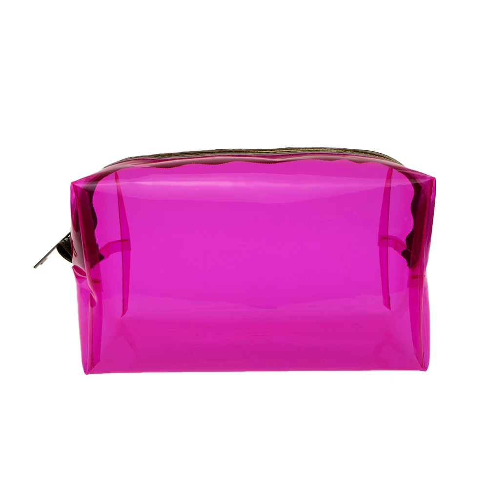 Cosmetic Bag Neon Pink Transparent Bag Portable Girl Travel