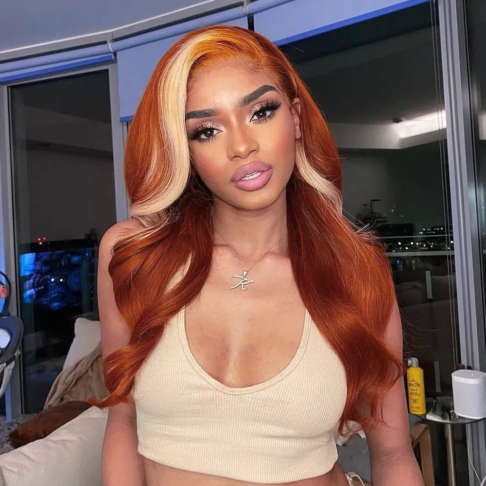 Ombre Ginger Blonde 613 Lace Frontal Wig For Black Women Highlight Straight  Orange Colored Hd Lace Front Human Hair Wigs - Buy Wig For Black Women,Hd  Lace Front Human Hair Wigs,Lace Frontal