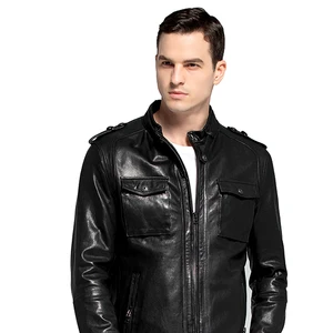 2023 Real 100% Genuine Custom Cow Skin Vintage Black Leather Jacket Men