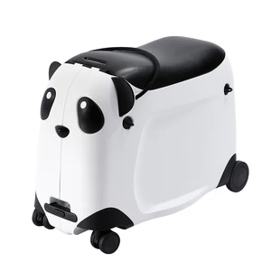 Panda Kids Luxury Spinner Luggage with 4 Wheels Cute Ride on Suitcase PP Material Lightweight for Children