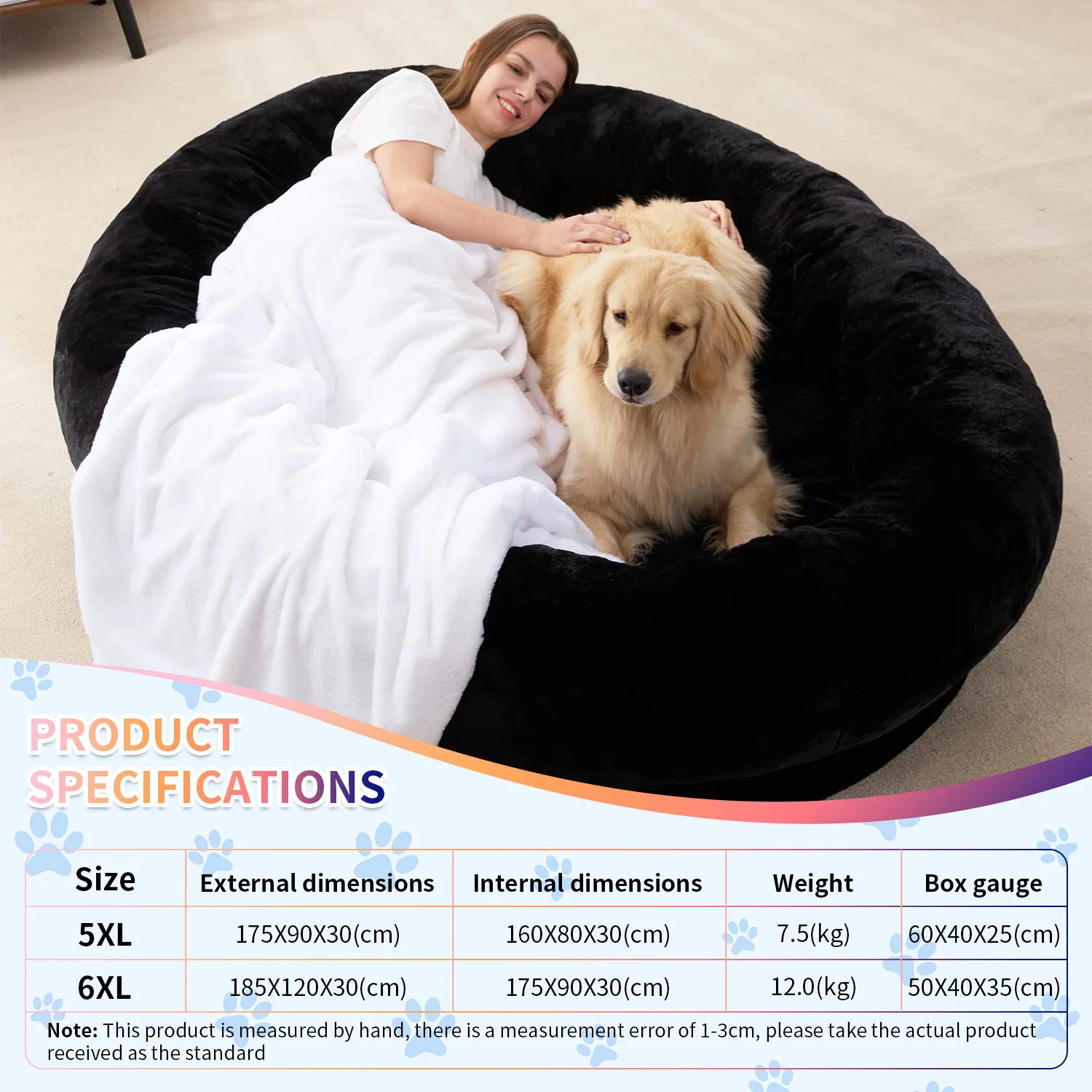 OEM & ODM xl xxl heavy duty super large sleep deeper memory foam human sized pet dog bed for humans adults supplier