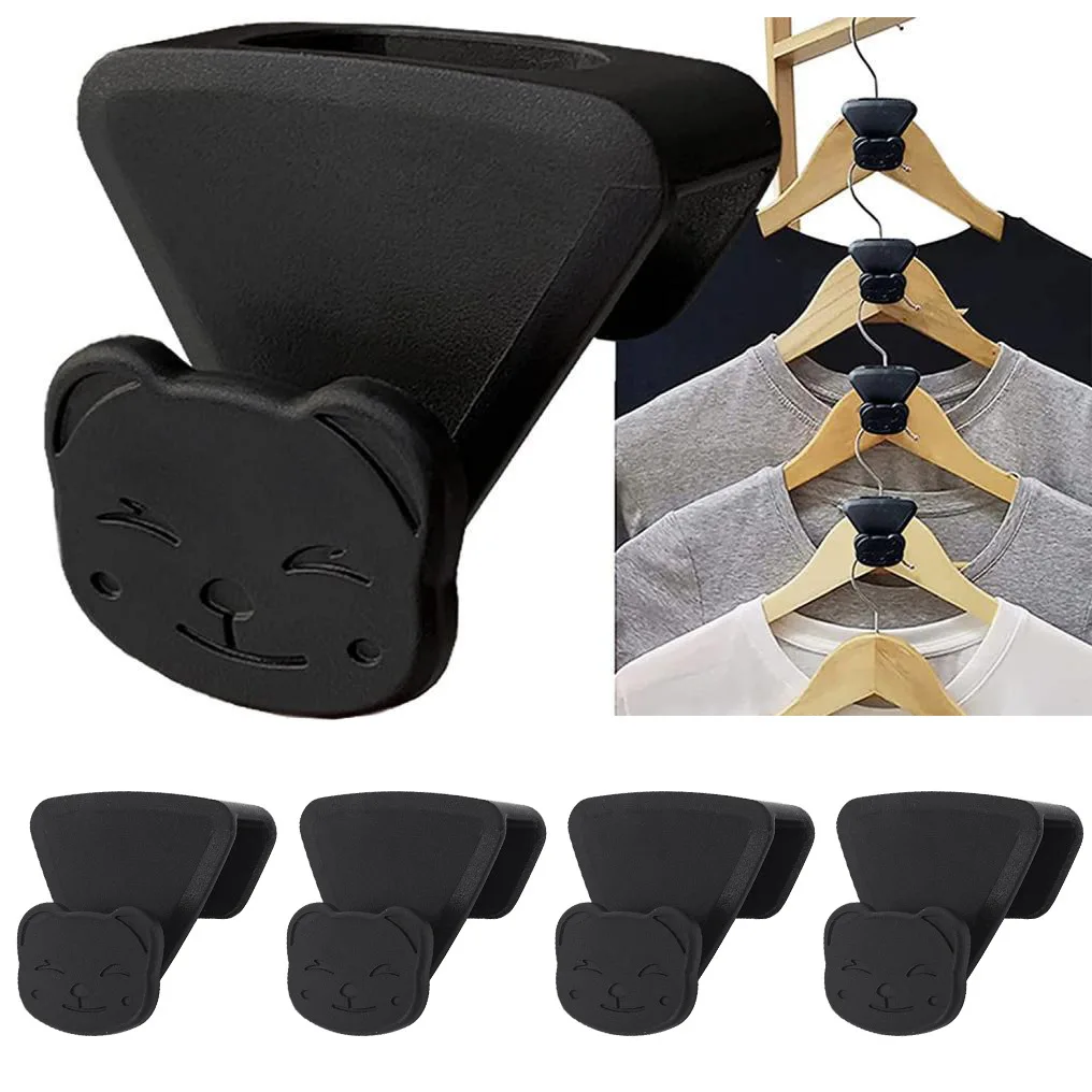 Factory direct sales creative hanger connecting wardrobe storage hook triangle bear hanger connecting hook novelty hooks supplier