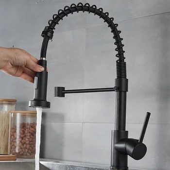 Black Pull Out Kitchen Faucet grifo Spring Faucet SS304 Multifunction Water Tap Kitchen Sink Faucet Mixer Tap