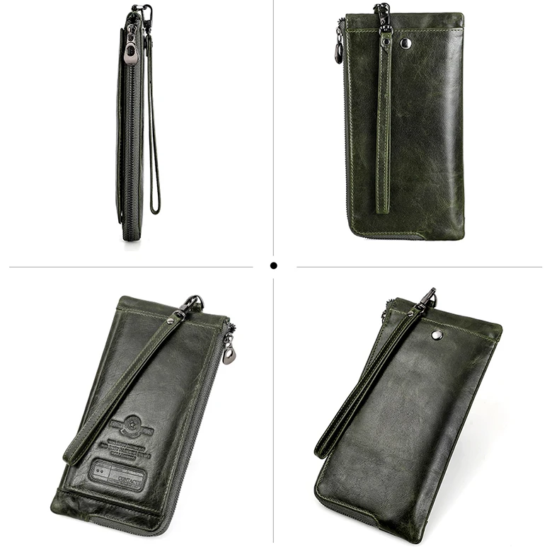 Оптовая продажа винтажный многофункциональный мужской клатч с rfid-защитой от кражи и карманом для мобильного