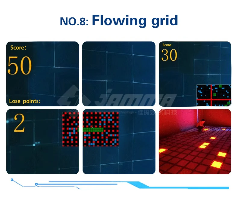 Super Grid Jumping Amusement Park Activate Games Led Floor Interactive