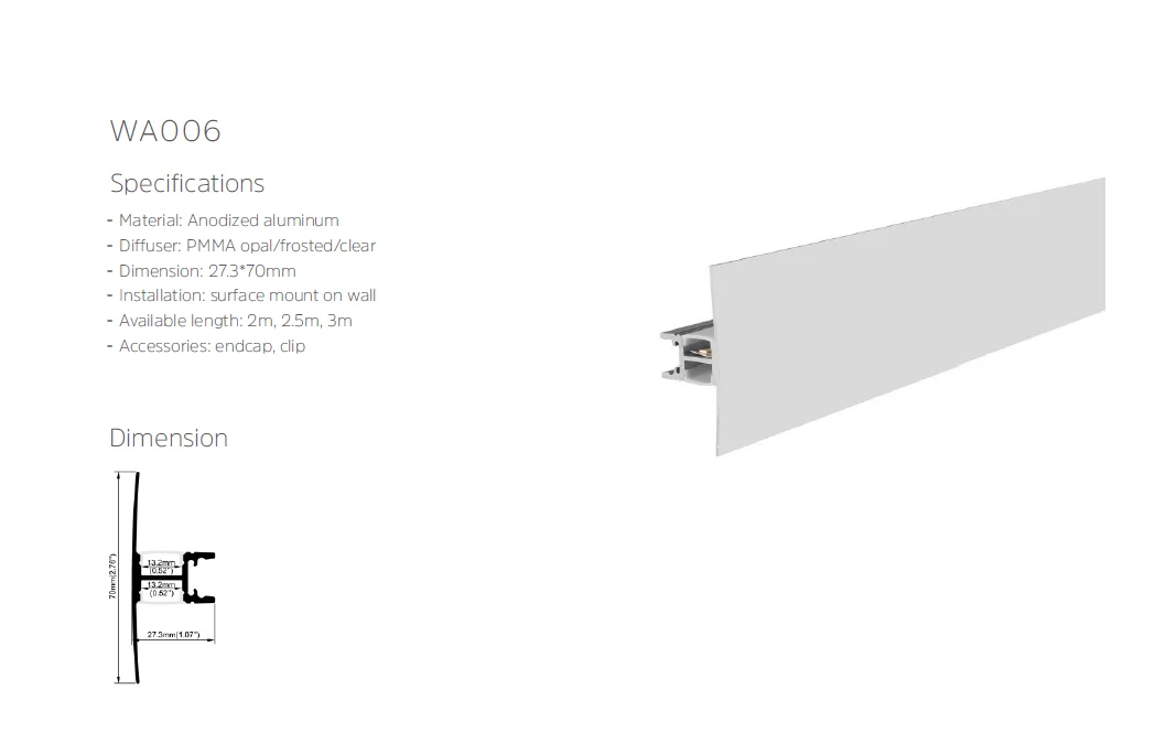 Thinkmax WA006  Double Side Aluminium Profile for Led Strip Back Led Aluminum Profile