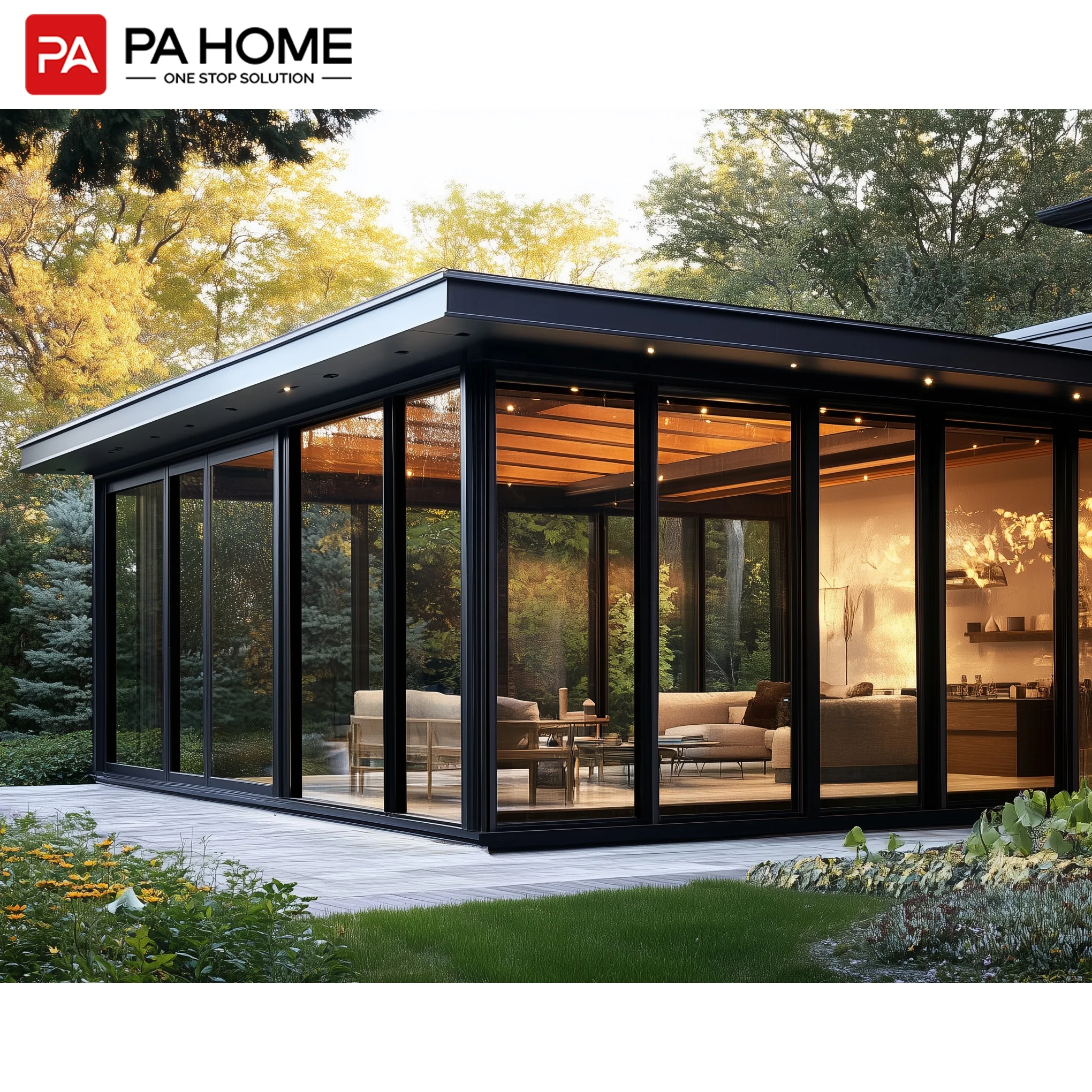 PinAi Modular Custom Window Commercial Solarium Outdoor Aluminum Glass Sunroom