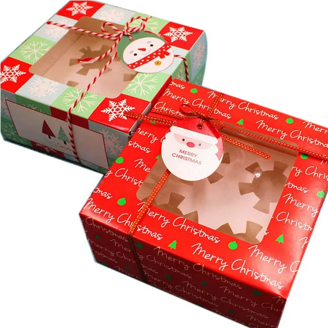 Sweet Christmas Cupcake Box With Windows Custom Printed Disposable Food Grade Paper Cake Boxes Buy Window Paper Cake Box Wholesale Cake Box Cake Packaging Food Paper Paper Cake Box Product On Alibaba Com