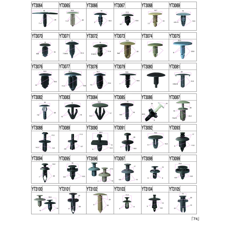 Factory Wholesale Sale All Kinds of Automobile Plastic Fastener Car Card Fastener Mix Nylon Clips Car Rivet Kit factory