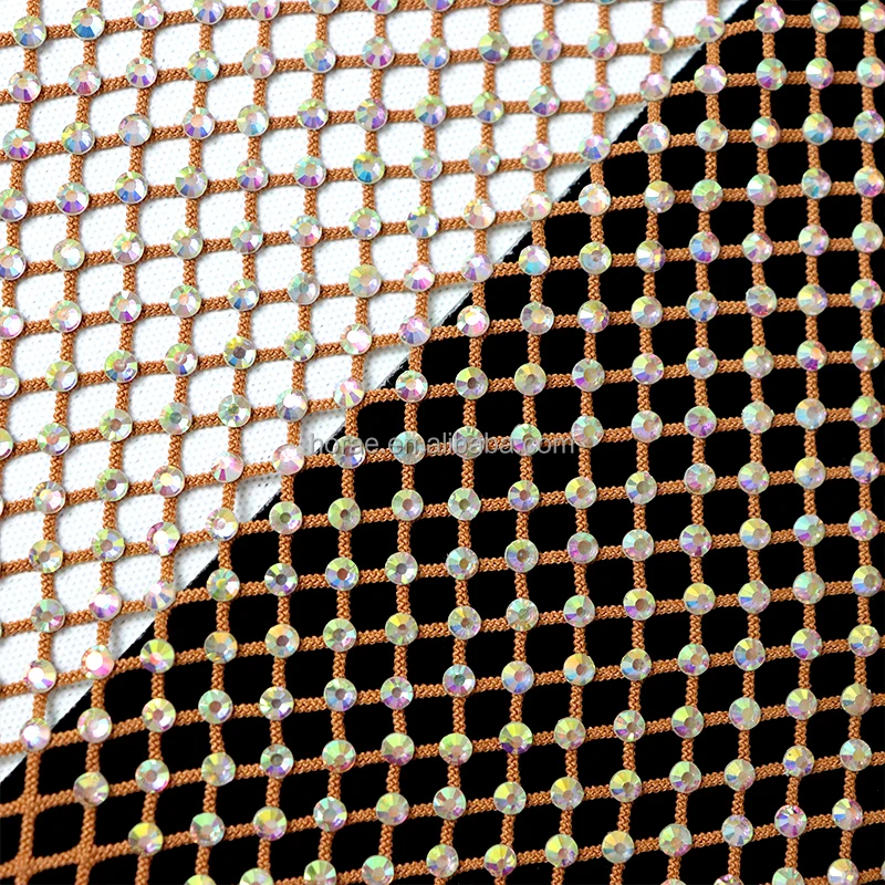 S556 Stretch Rhinestone Mesh With Crystal Mesh Elastic Rhinestone Rhinestone Net Lace Fabric for Dress