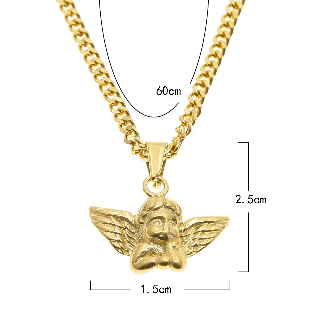 Collier Hip-hop Plaque Or Avec Pendentif Cène – Chaîne 3mm X 30 Pouces Acier Inox