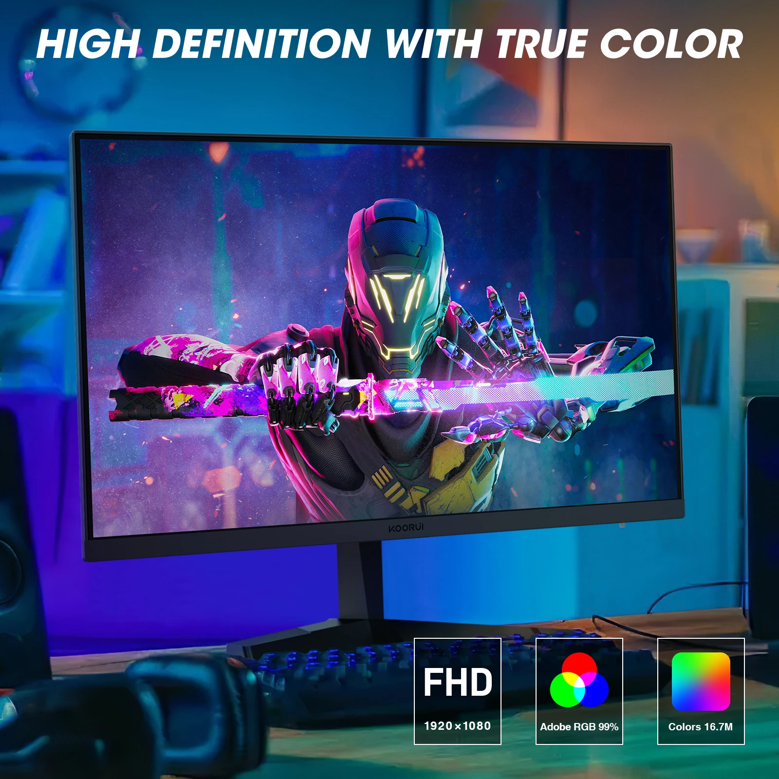 KOORUI ゲーミングモニター 24インチフルHD 165Hz Koorui 24 Inch 165Hz Flicker-Free Gaming Monitor