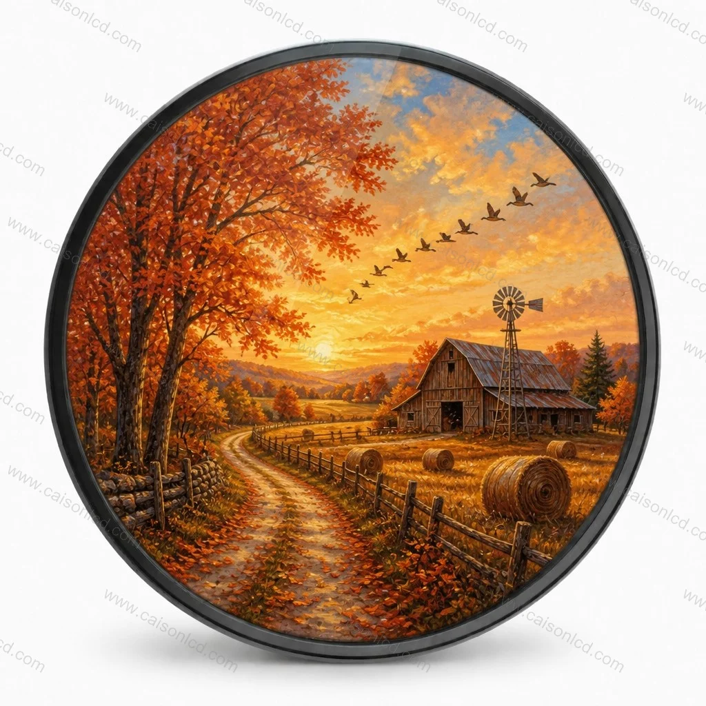 23.6 Inch 848*848 Circular LCD Advertising Screen Android Compatible Digital Signage Display Metal Round Display