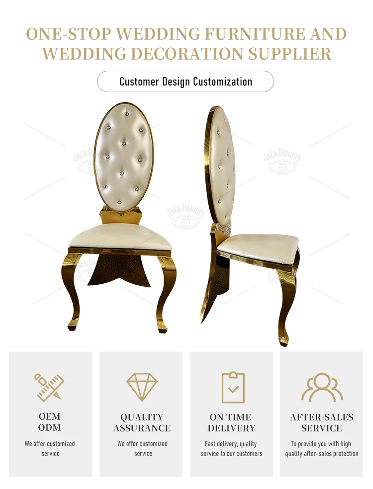 Factory Price Wedding Luxury Modern Stackable Event Party Stainless Steel Gold Wedding Chair for Sale