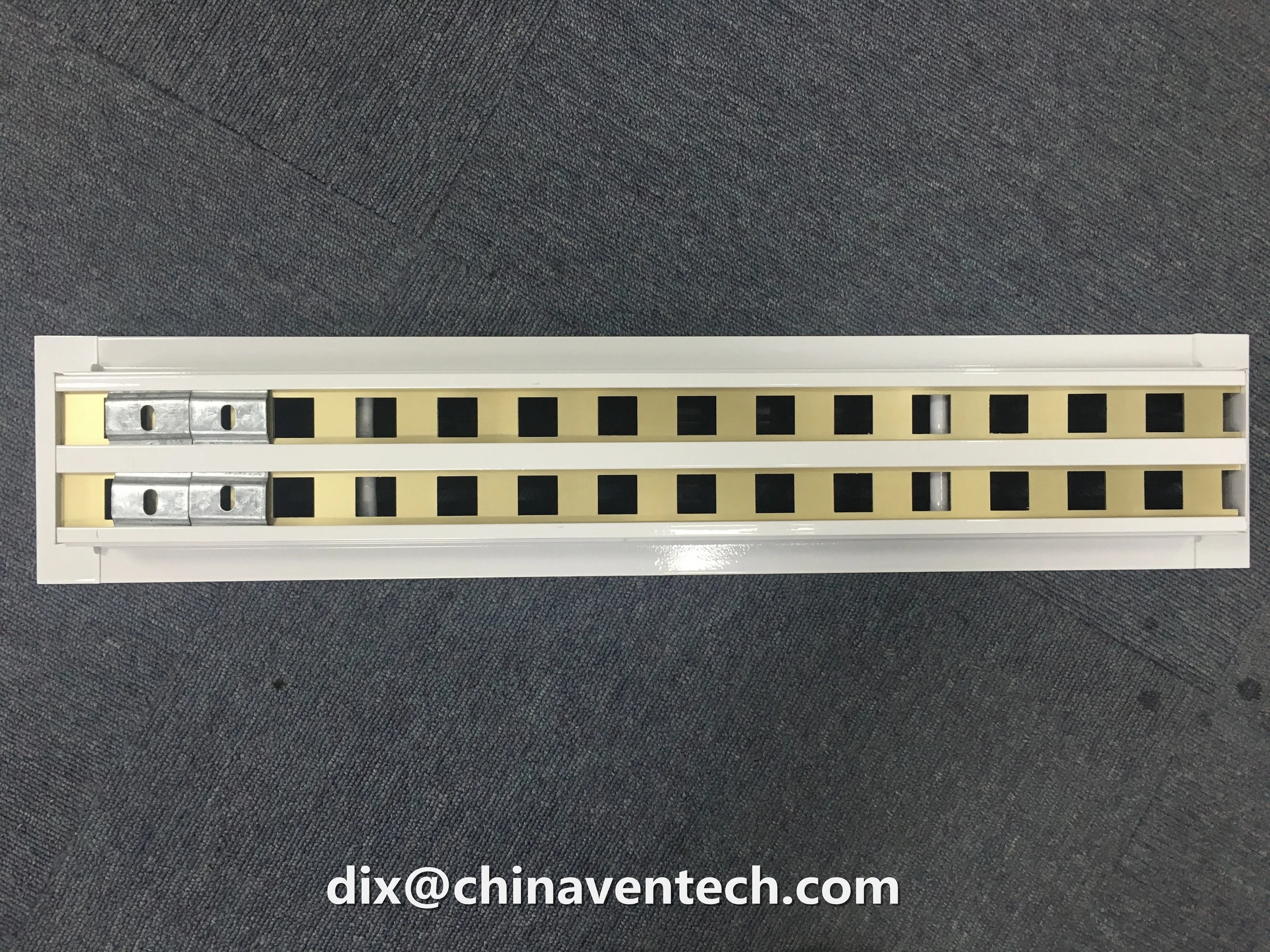 Modern design ceiling mounted linear slot air vent diffuser with 8" plenum box
