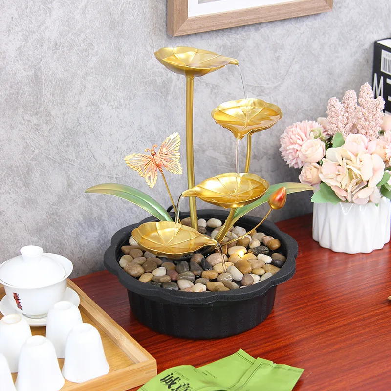 2023 Hot Sale Home Decoration Modern Iron Fountain Indoor Desktop Feng