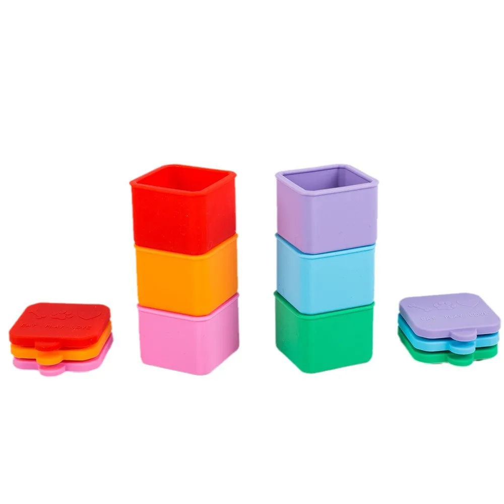 Bento Accessories Cupcake Liner Silicone Lunch Box Dividers Small Condiments Container Salad Sauce Silicone Container With Lid