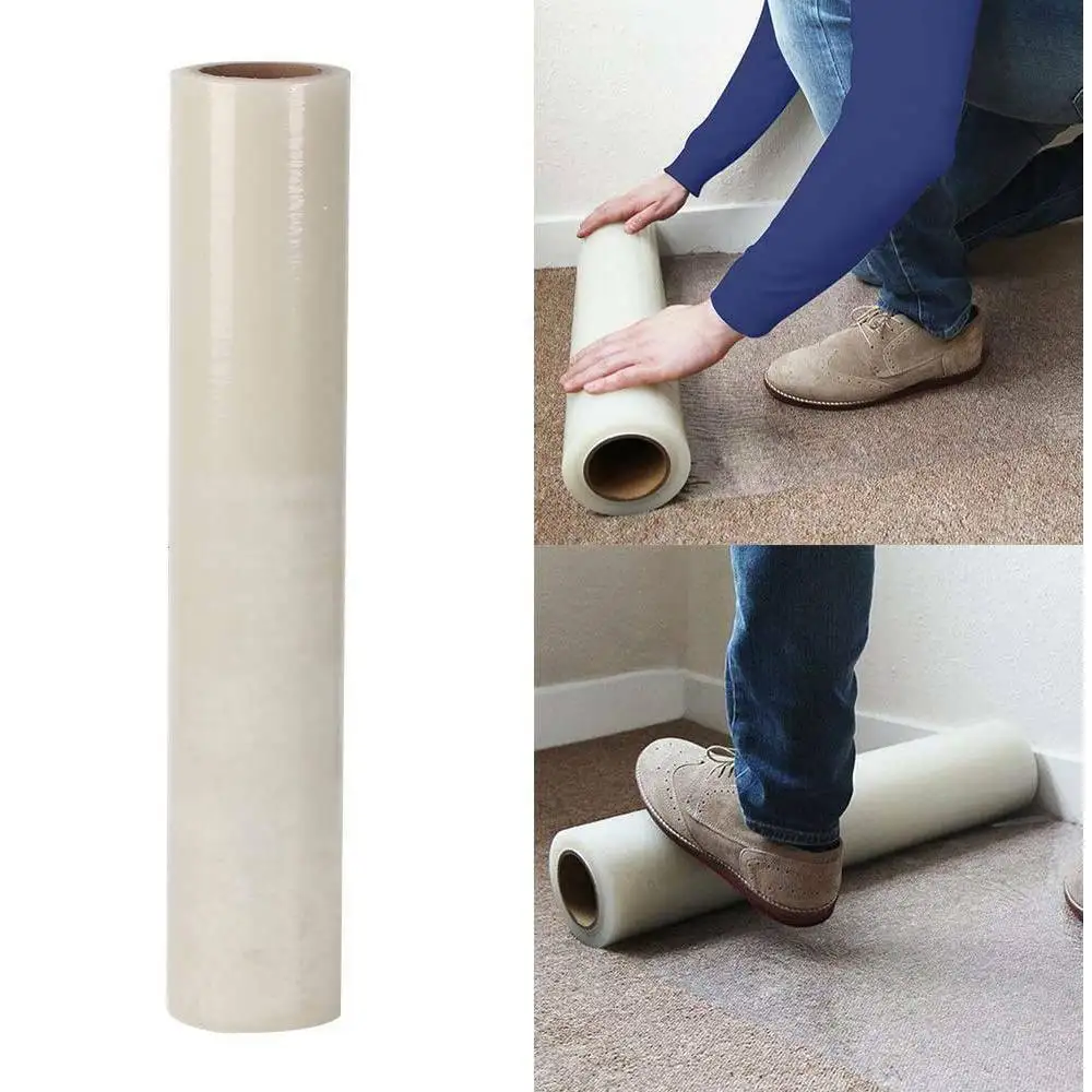 CARPET PROTECTION PROTECTOR FILM SELF ADHESIVE ROLL 60 Micron Thick 60cm x 100m 