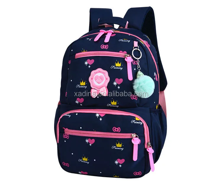 Hotselling Lovely Kitty Printed Canvas Backpack Four-piece Sets Multi-functional School Bags for Girls