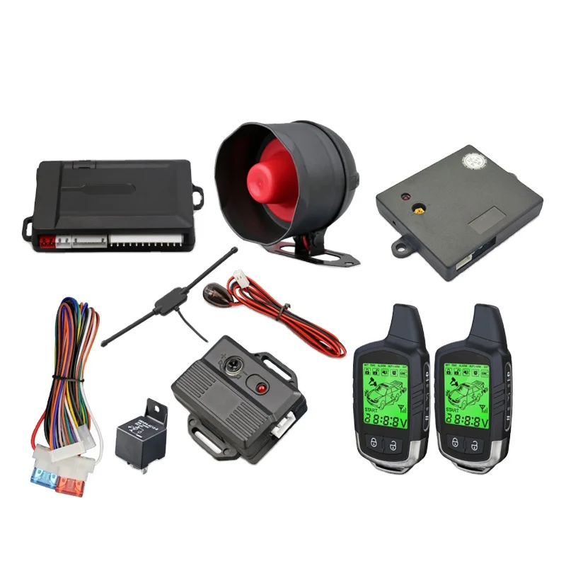 Anti Hijacking 2 Way Car Alarm System Car Security Alarm with LCD Display Remotes