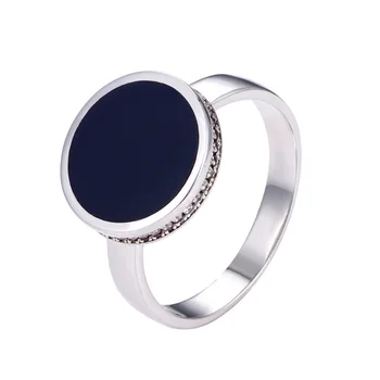 2022 saudi arabia round agate man ring black/blue ONYX stone mens rings 925 sterling silver ring with small white cz stone