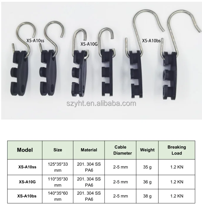 High-quality nylon material Insulation Optic Fiber Tension Clamp with a diameter of 5-8mm