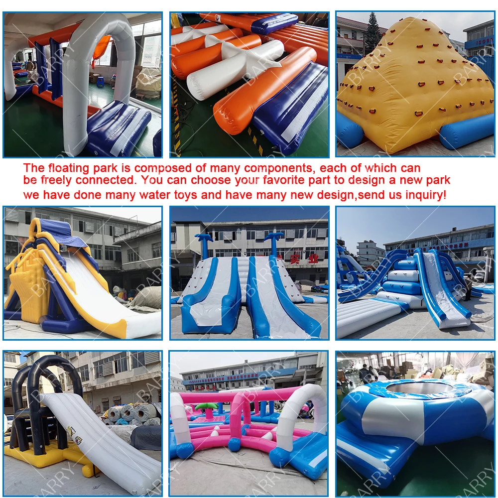 New Design Project  Pvc 0.9Mm Commercial Floating Island Aqua Park Equipment Beach Floating Inflatable Sea Water Park Game