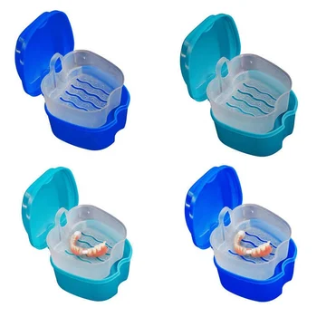 Wholesale plastic retainer case dental denture box orthodontic organizer box denture storage case