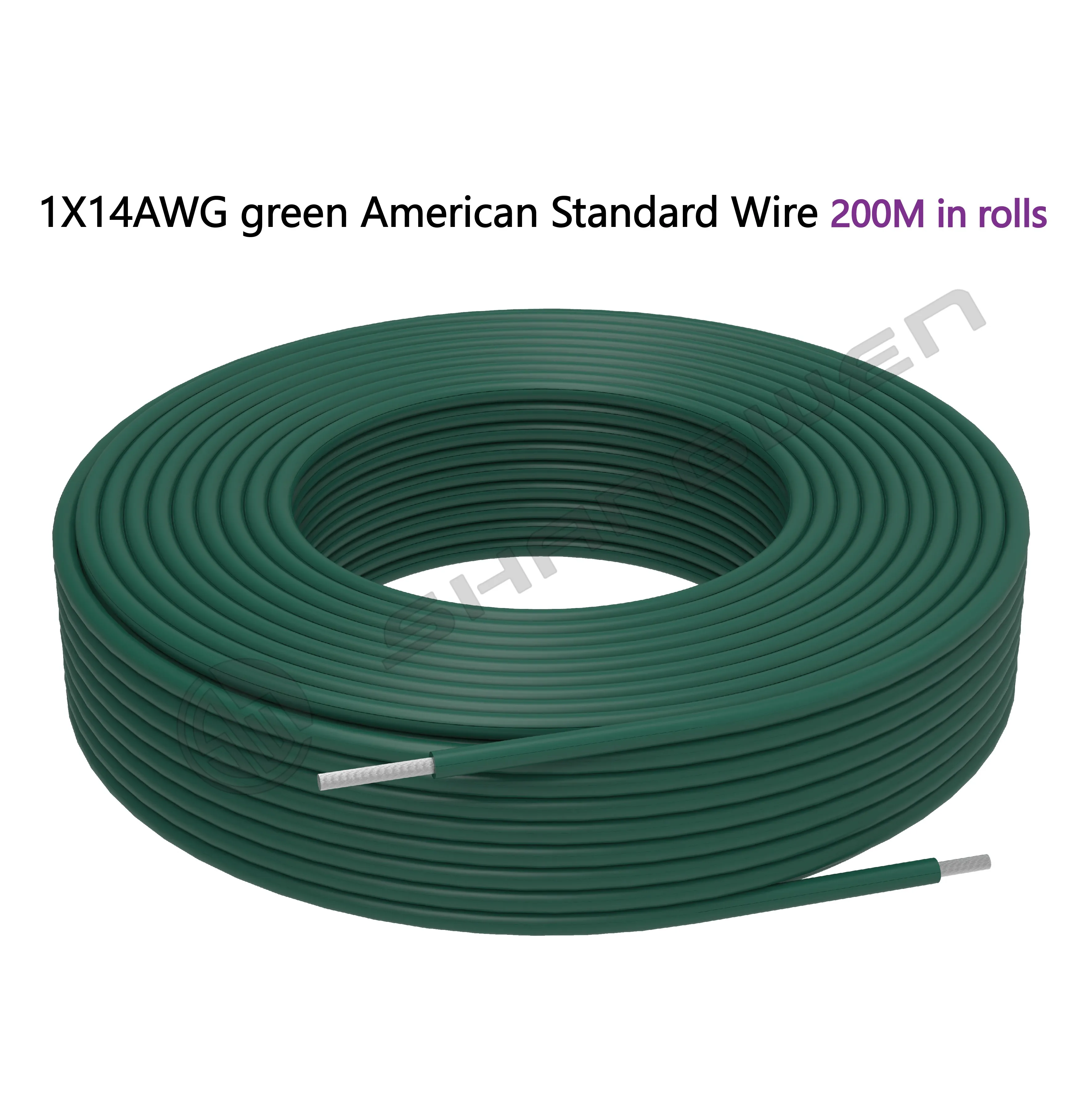 14AWG Wire PVC Wire UL AWM 1015 14AWG 105℃ 600V 14AWG PVC Electronic Cable Tinned Copper Stranded Wiring 600V Power Cord Green