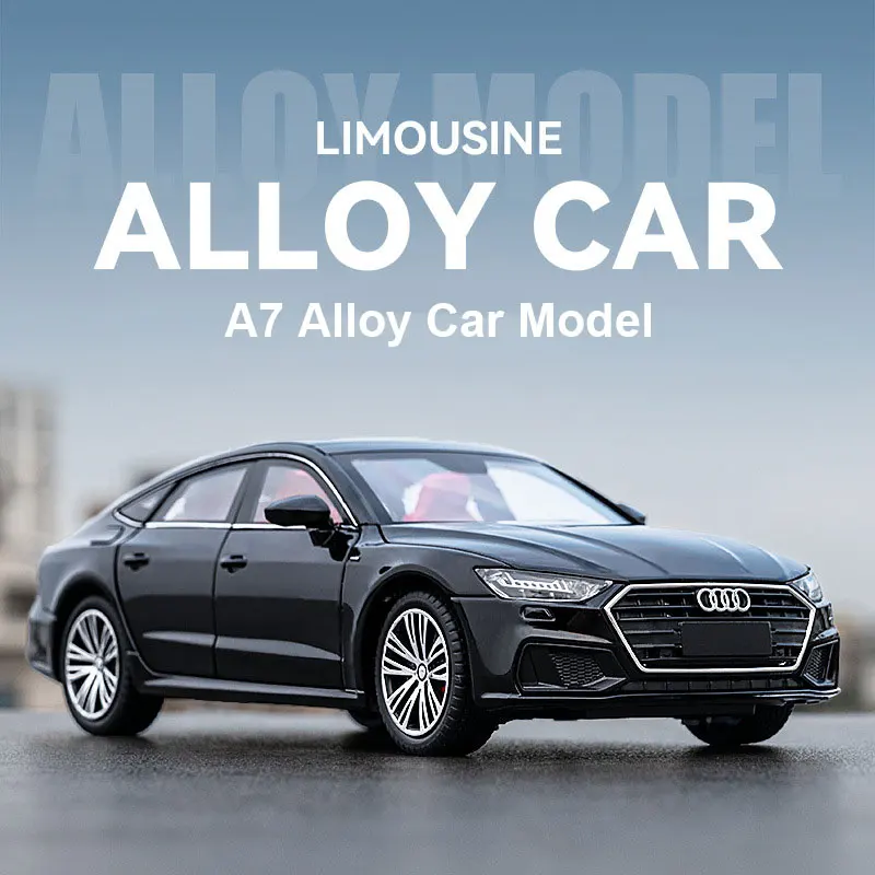 Simulation 1:24  A7 Toy Gift for Kids with Sound and Light Pullback Die Cast Model Car