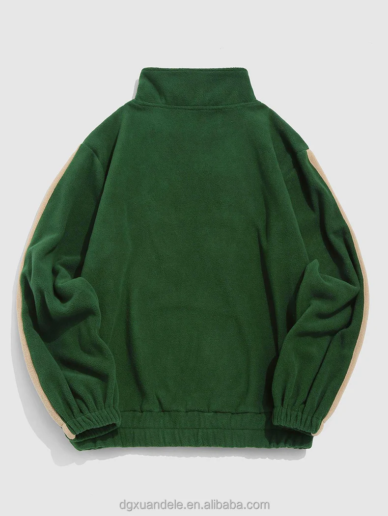 2022 Winter Organic Cotton Half Zip Pullover Jumper Letter Mountain Vintage Embroidery Polar