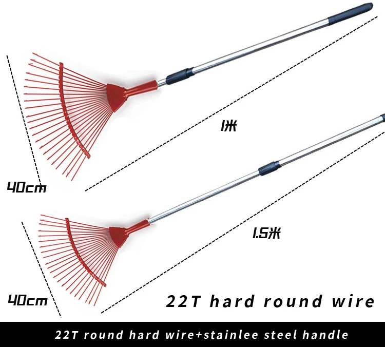 Carbon Steel Garden Rake Head Green Gardening Lawn Leaf Rake Quality