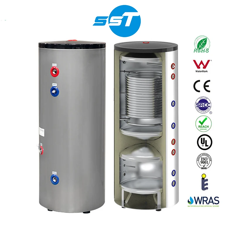 Tanque de água para bomba de calor em aço inoxidável SUS304, 316L, duplex, com capacidades de 100 L, 200 L, 300 L, 400 L, 1000 L, 2000 L, 3000 L e 5000 L