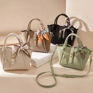 Custom logo Fashion Ladies High-end Genuine Leather Bags Bucket Shoulder Hand Bag for Women