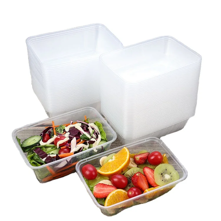 Stackable Packaging Food Container Disposable Plastic Microwavable Container With Lid to Go for Food BPA Free