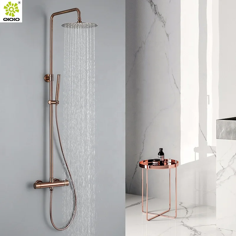 Guangdong professional mauntacturer 304 stainless steel brushed multifunctional thermostatic rain shower